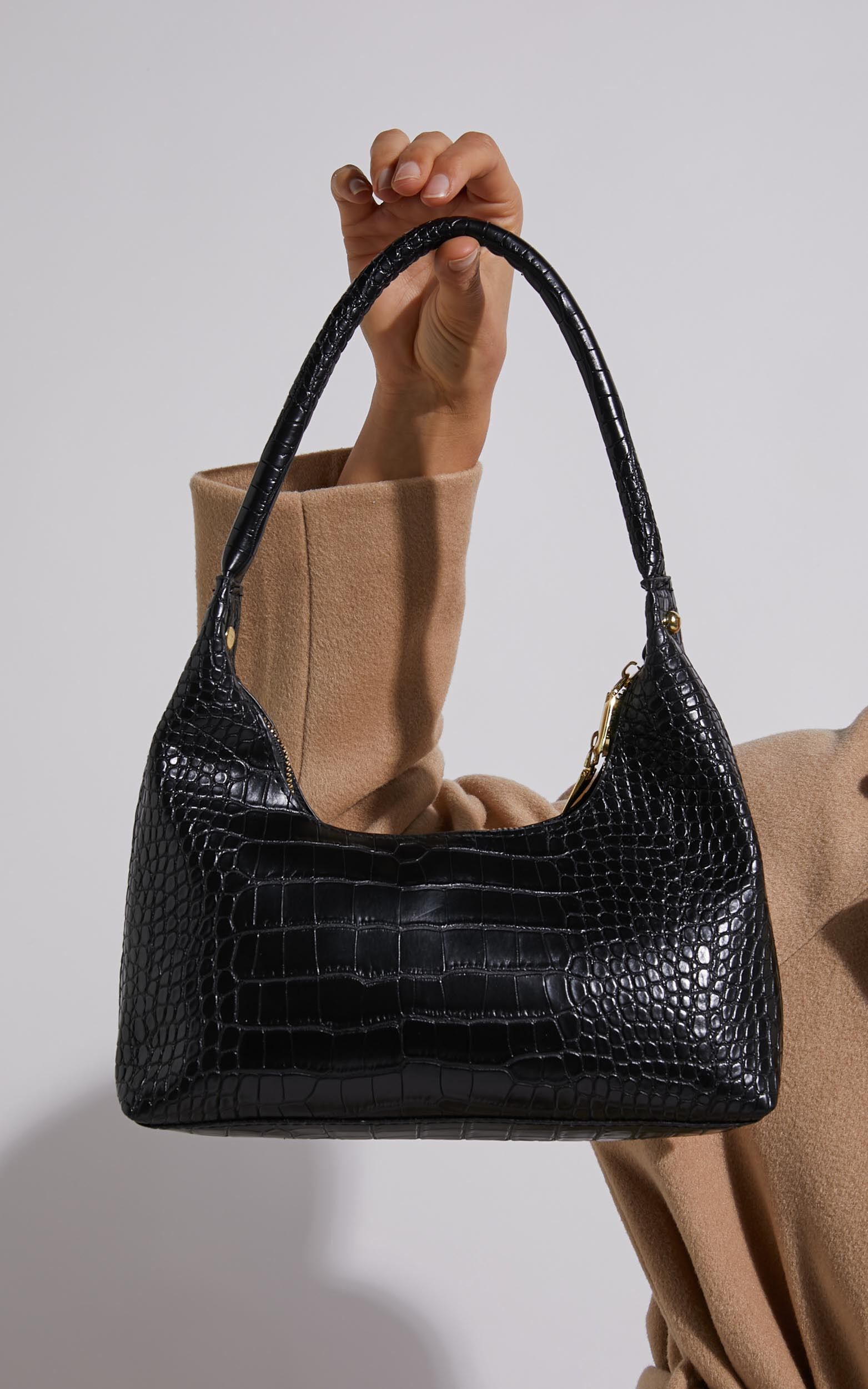 Brunswick Shoulder Bag in Black Croc Showpo USA