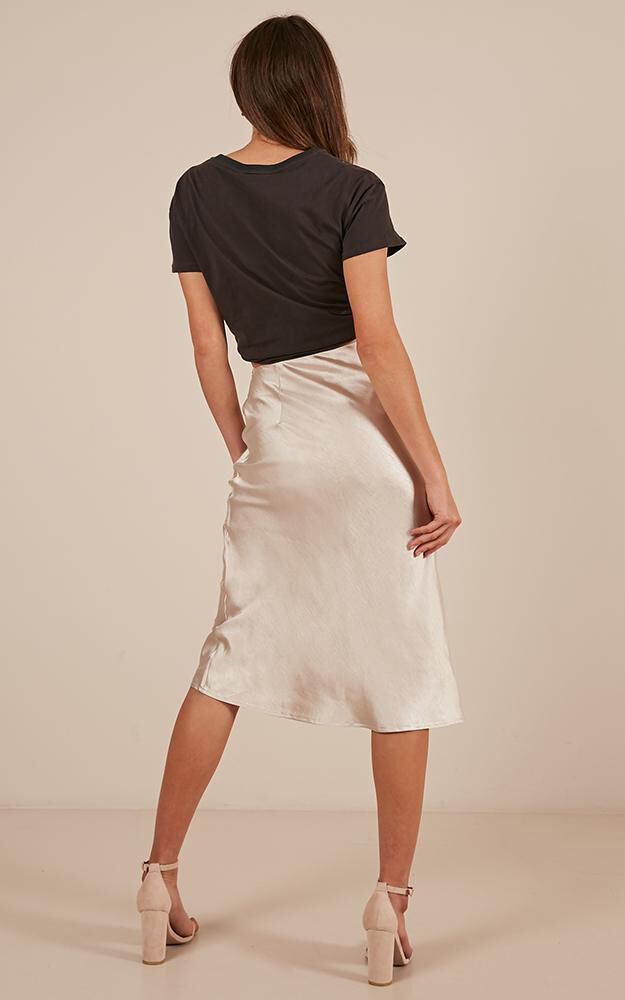 Satin midi skirt 08 store