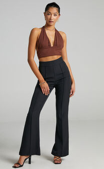 Roschel Pants - High Waisted Flared Pants in Black