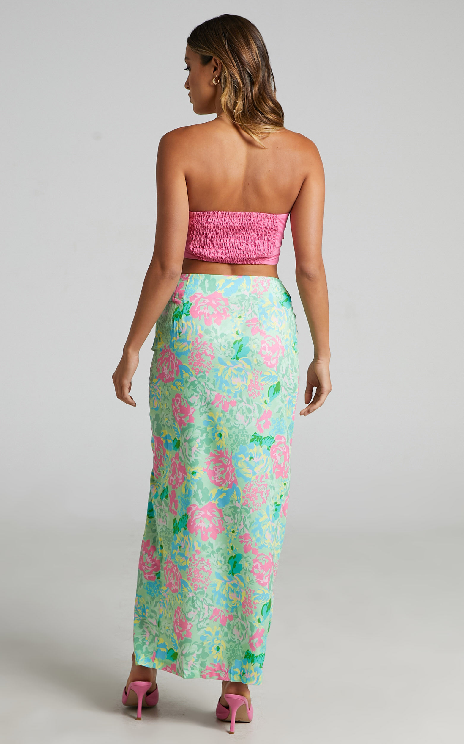 Neon floral hotsell maxi skirt