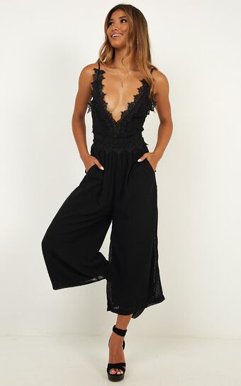 We Could Be Friends Jumpsuit In Black