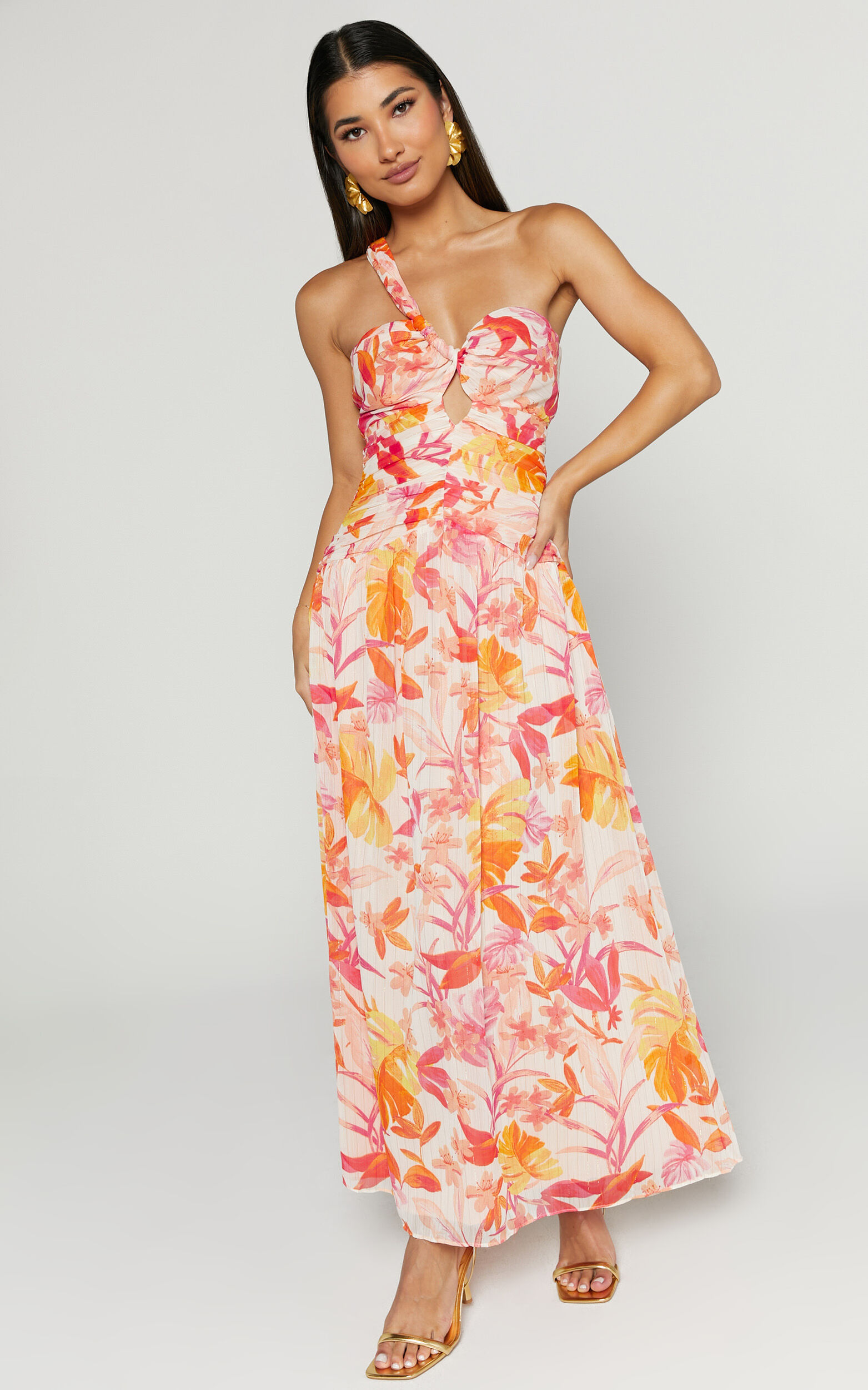 Ferlynn Maxi Dress - One Shoulder Sweetheart Dress in Multi | Showpo USA