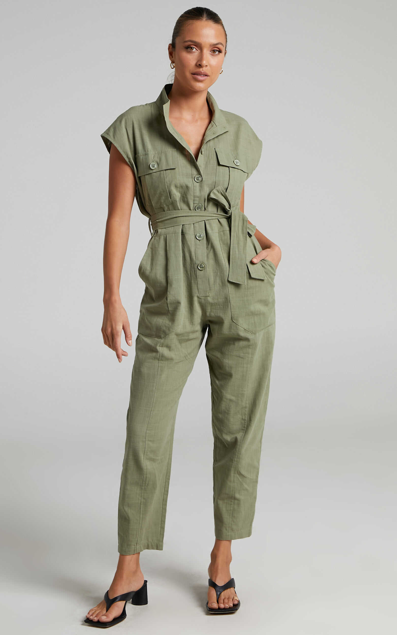 Khaki jumpsuit hot sale australia