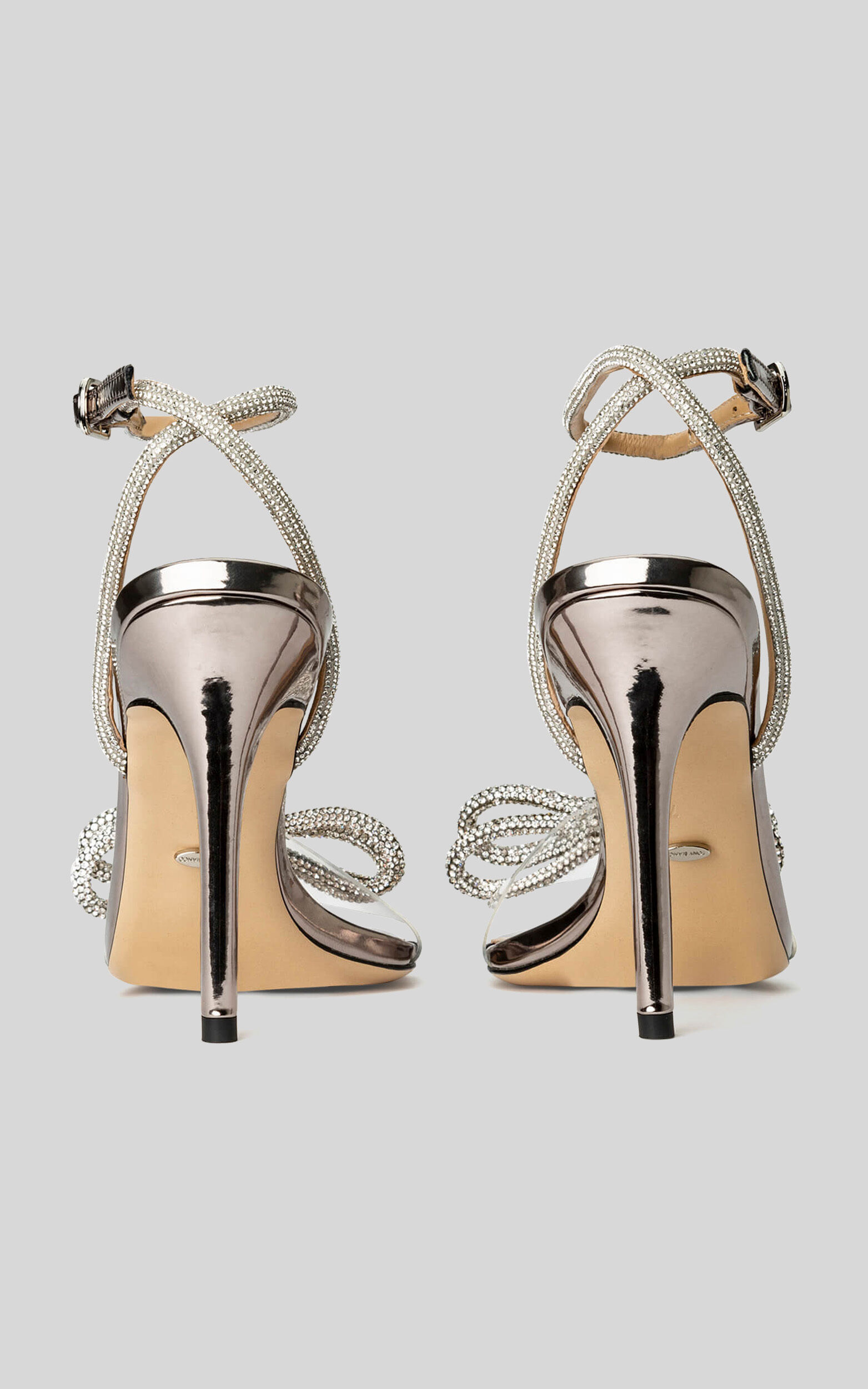 TONY BIANCO FRANZ HEEL in Gunmetal Shine