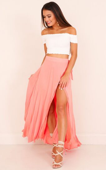 Break A Leg Maxi Skirt in Pink