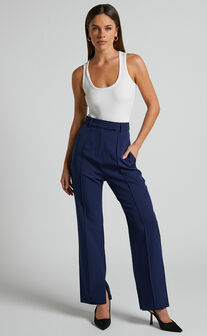 Rogers Pants - High Waisted Pants in Navy