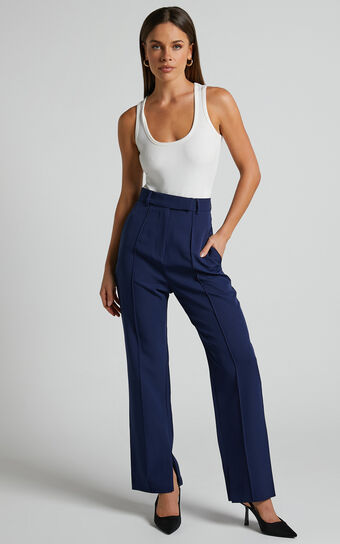 Rogers Pants - High Waisted Pants in Navy