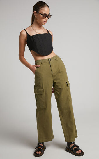 Radley Pants - Mid Rise Cargo Pants in Khaki