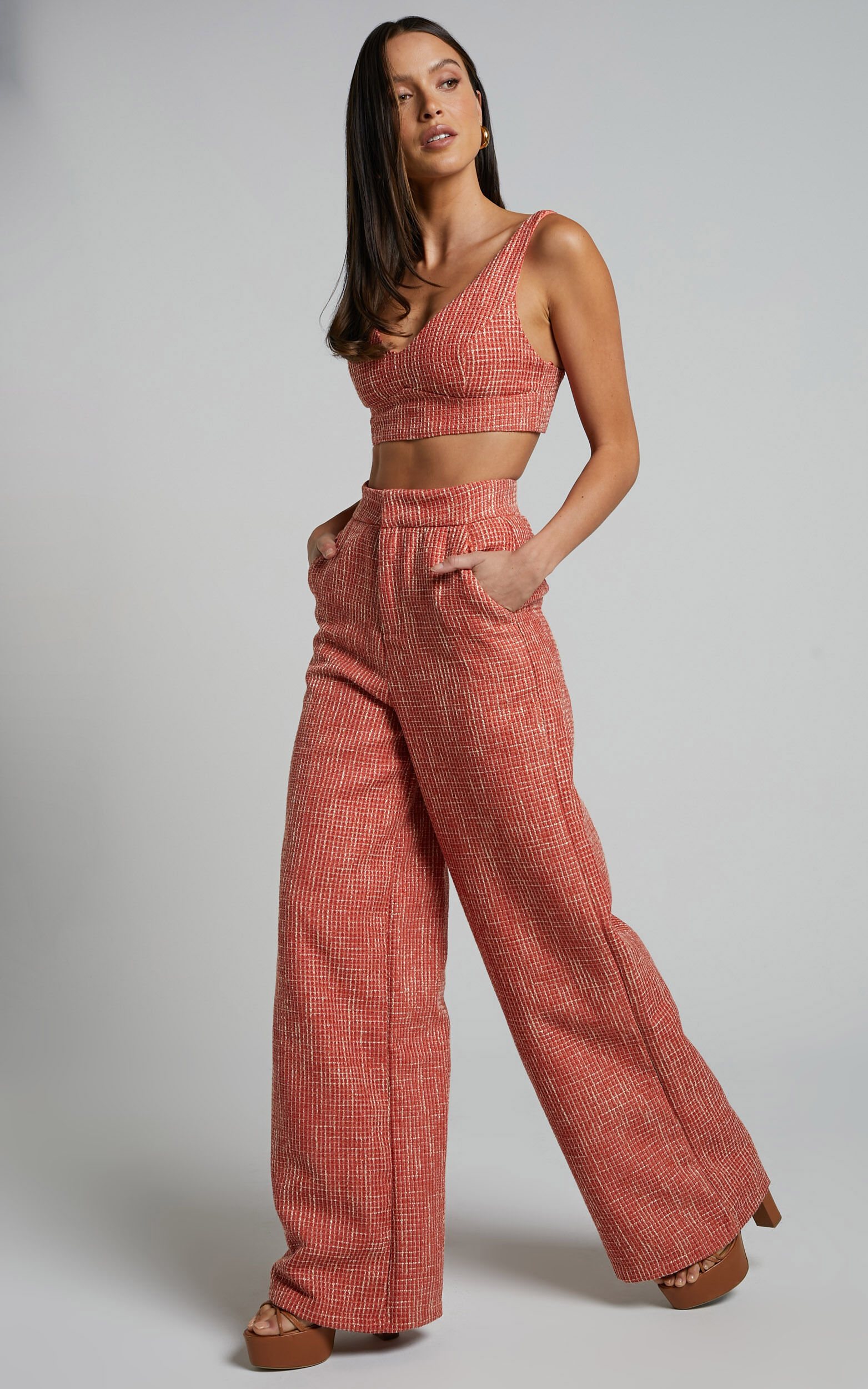 Burnt orange clearance cropped trousers