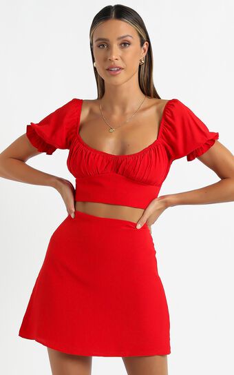 Maisy Two Piece Set in Red