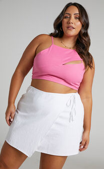 Chevy Mini Skirt - Wrap Skirt in White