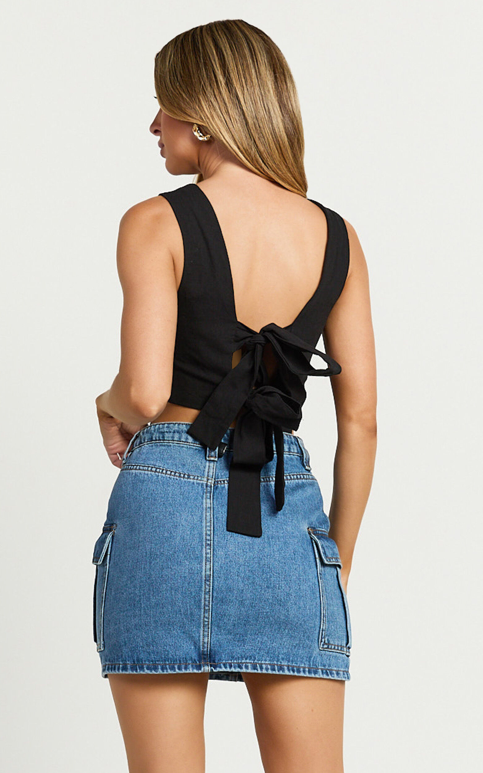 Wallace Mini Skirt - Mid Waisted Recycled Denim Utility
