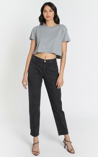 Back It Up Mom Jeans in Charcoal