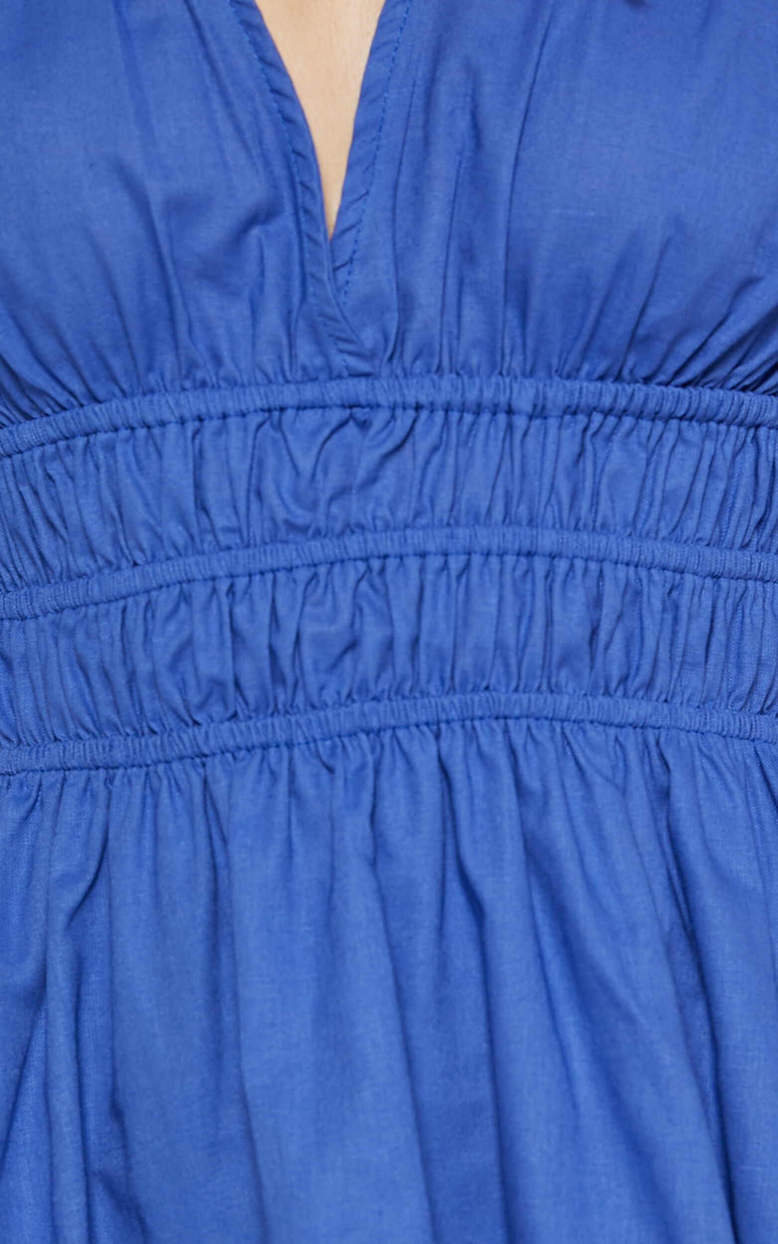 Francesca V Neck Puff Sleeves Mini Dress in Cornflower Blue | Showpo USA