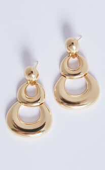 Raquel Earrings - Tripple Drop Detail Earrings in Gold