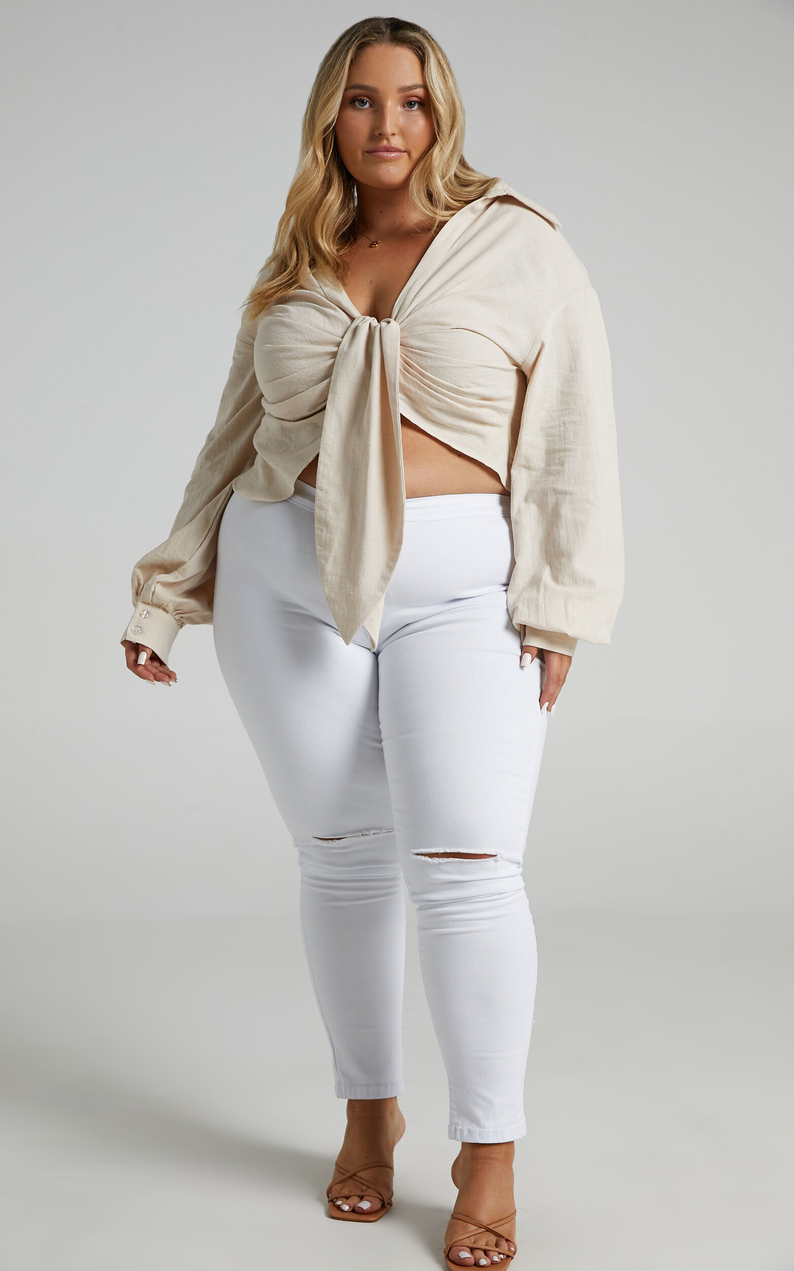 Plus size white skinny jeans store