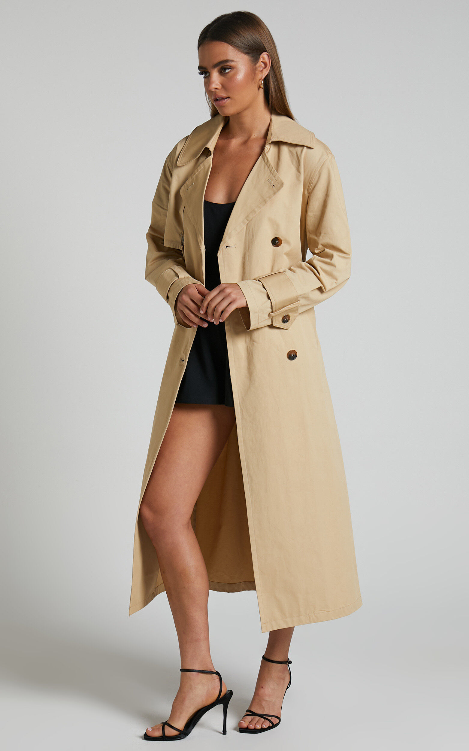 Camel coat cheap tie waist