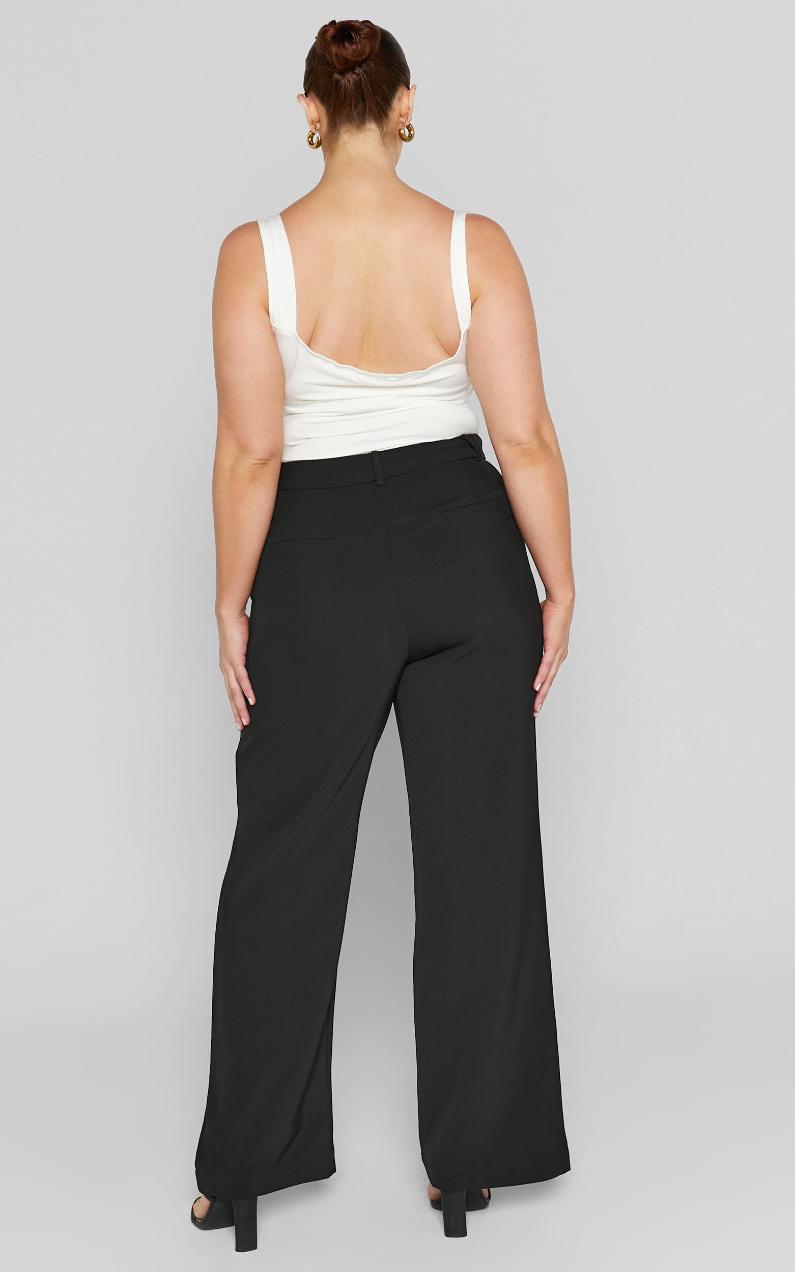 Bonnie Pants High Waisted Tailored Wide Leg Pants in Black Showpo USA