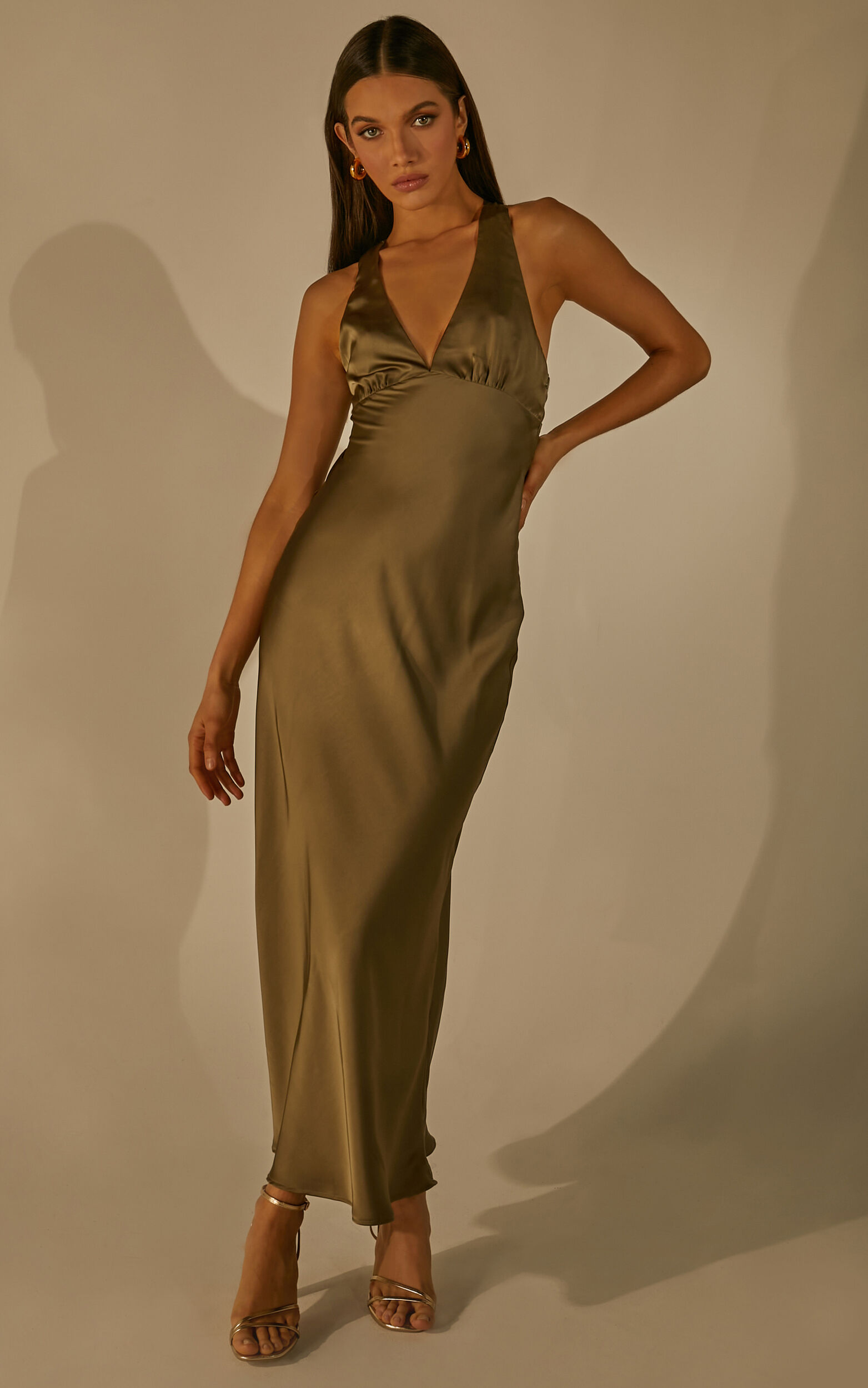 Deep v neck slip dress shop