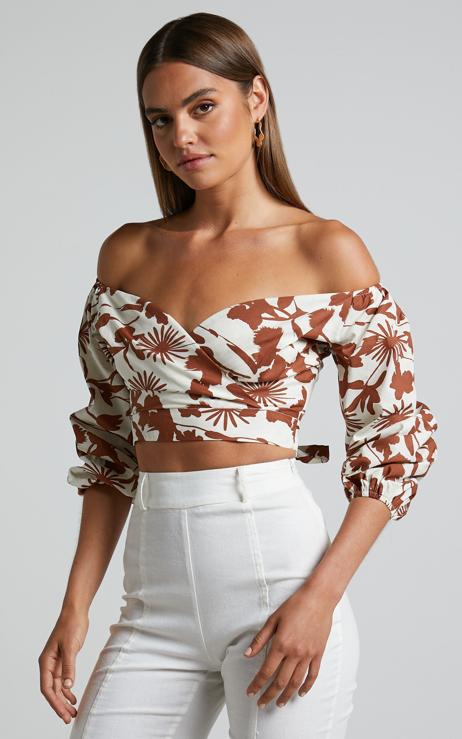 Off shoulder best sale wrap top
