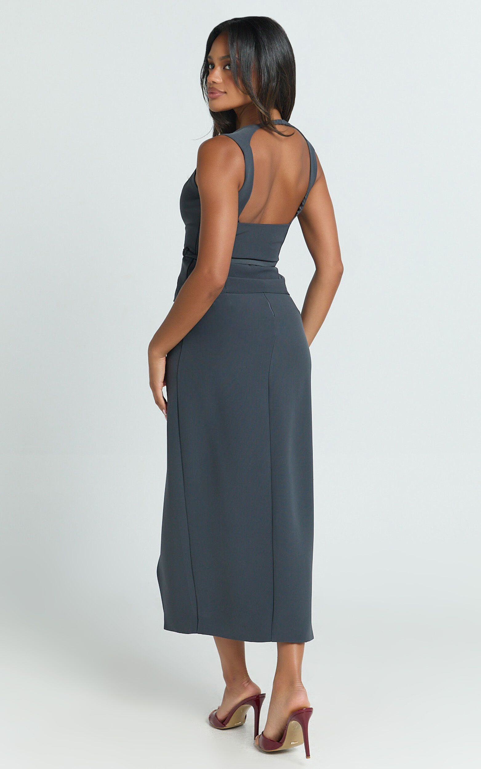 【mnem】Kent unbalanced midi skirt Kya_Black_Asymmetric_Skirt4_10