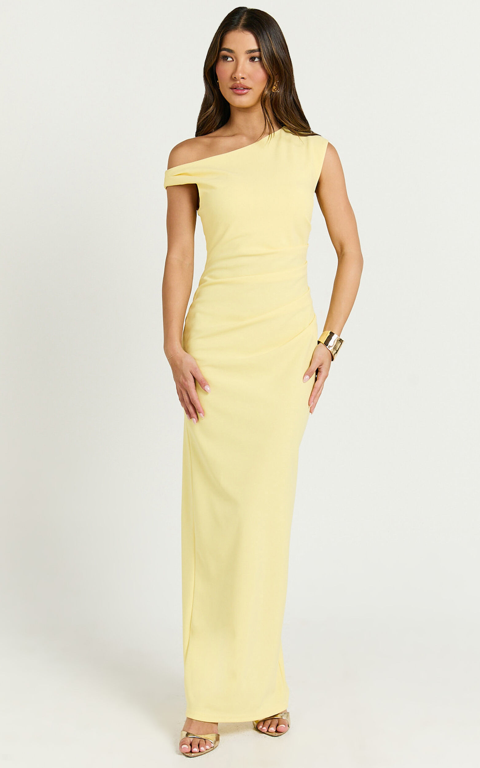 Genie Maxi Dress - Off The Shoulder Dress in Yellow - 06, YEL6