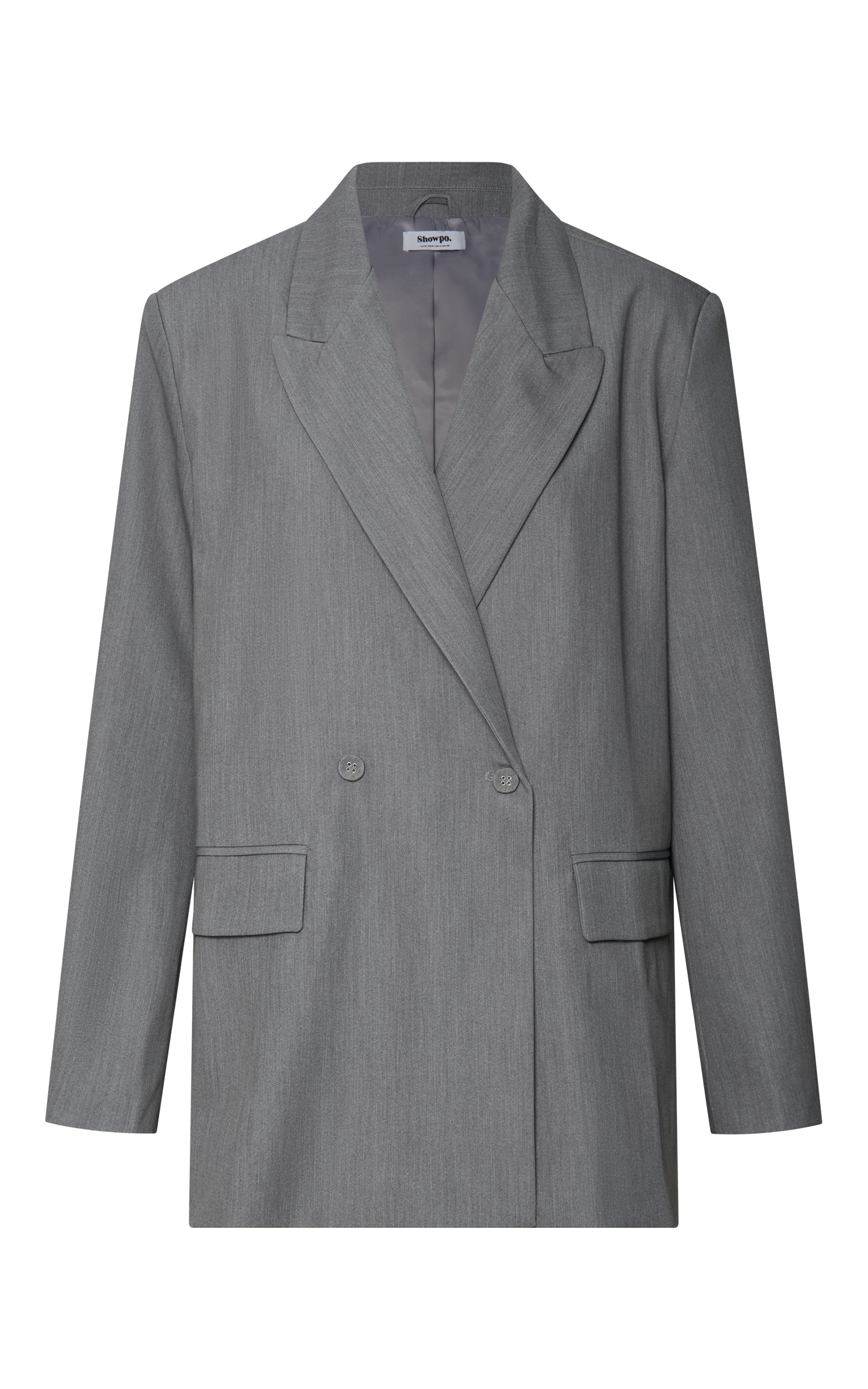 Hope Blazer - Oversized Double Breasted Blazer in Grey