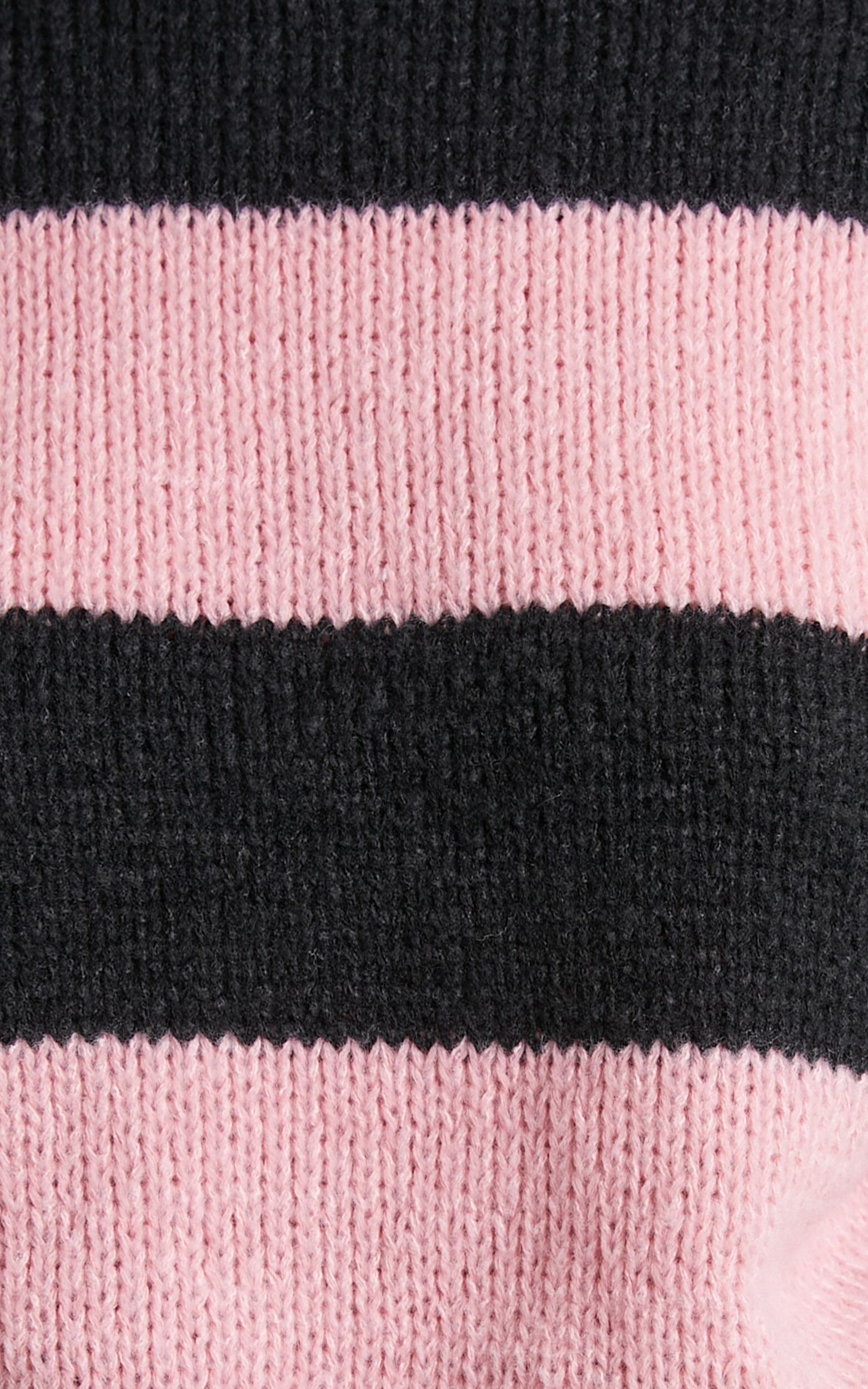 Hillary Striped Cropped Balloon Sleeve Jumper in Pink Black