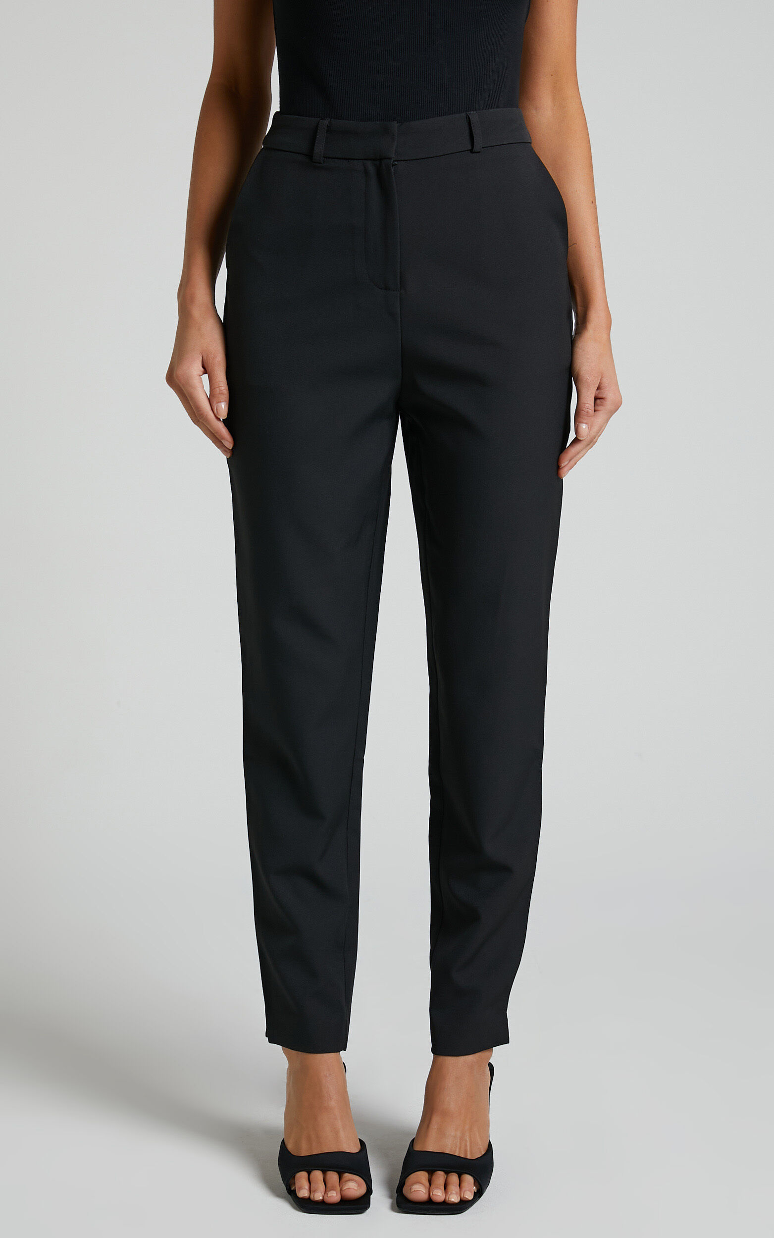 Cropped black slacks best sale