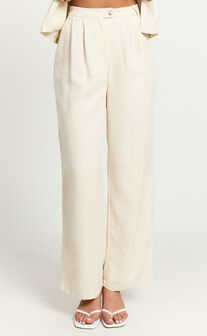 Andie Pants - High Waist Tailored Pants in Cream