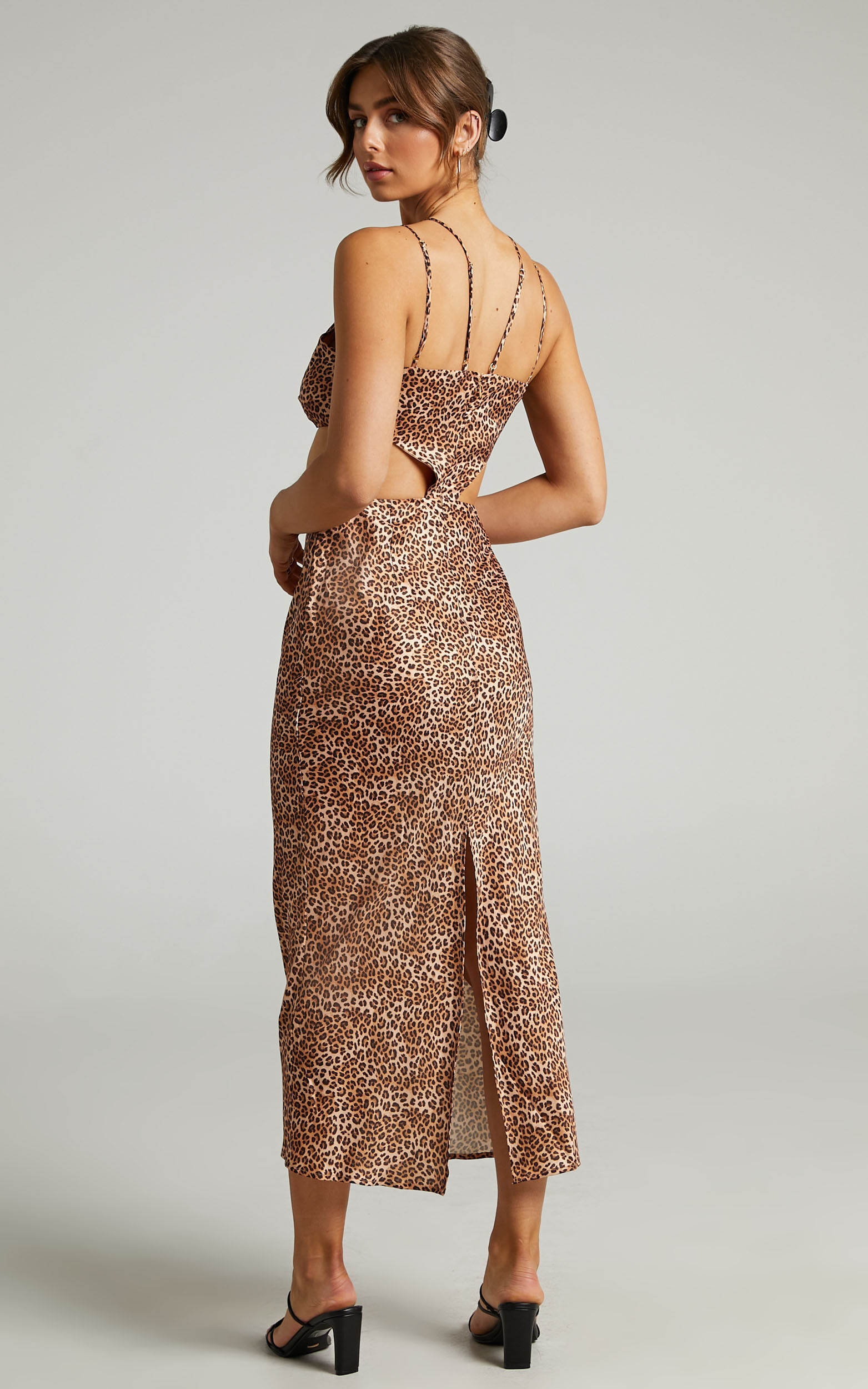 RUNAWAY THE LABEL PORTIA MAXI DRESS in leopard