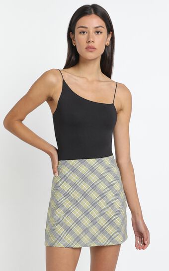 Cyndall Skirt in Sage Check