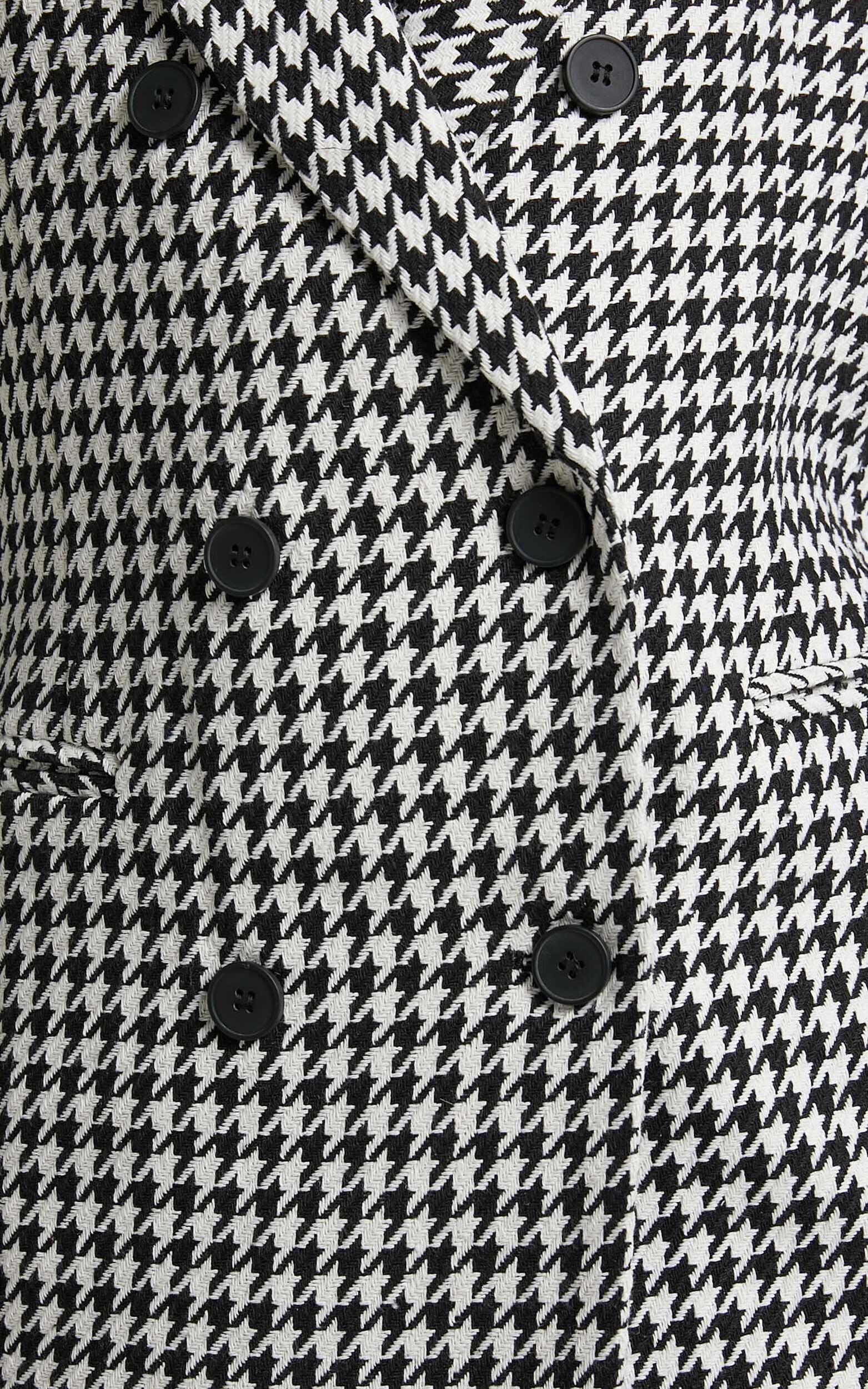 Minie Blazer - Longline Double Breasted Blazer in Black and White Check ...