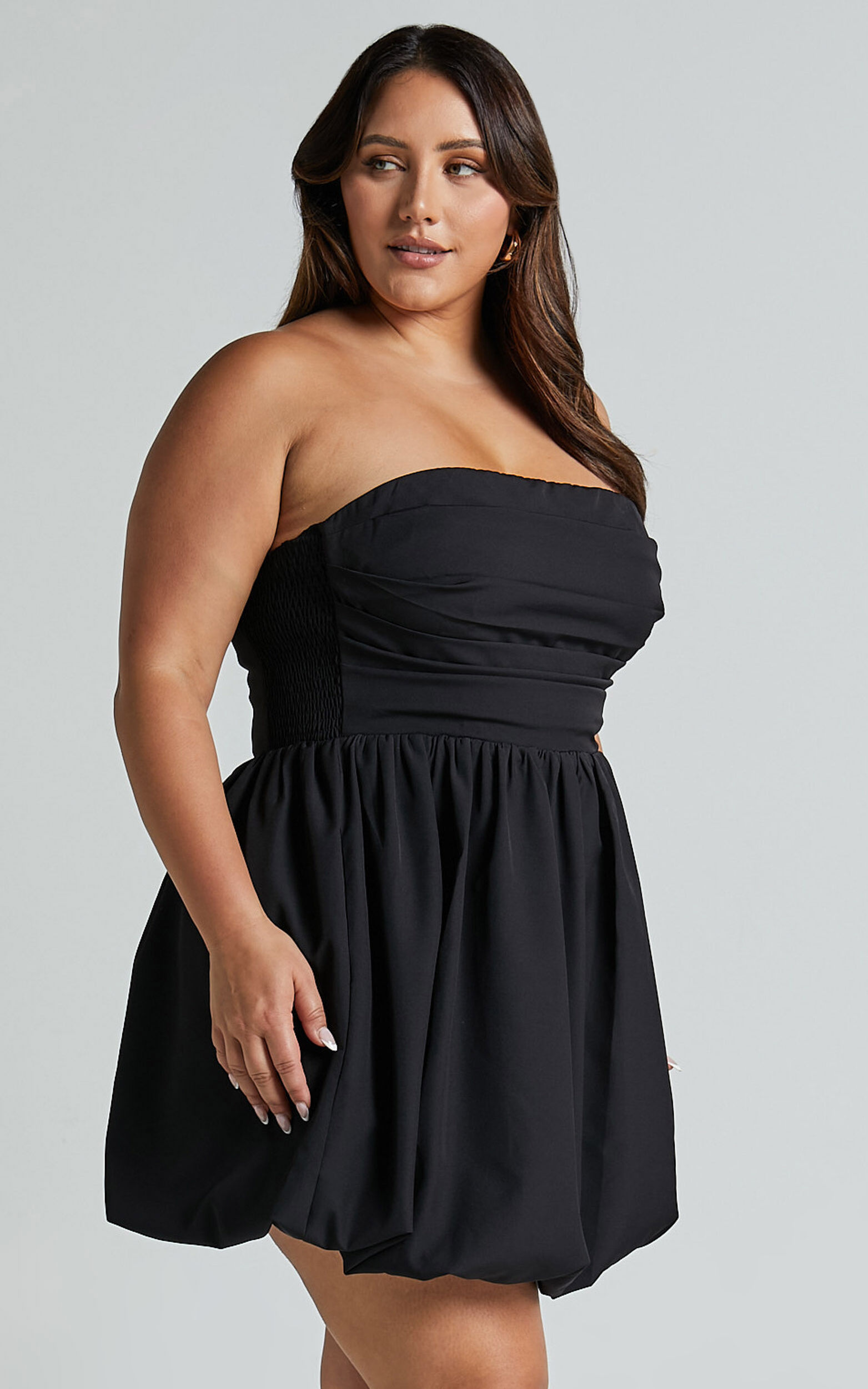 Shaima Mini Dress - Strapless Dress in Black