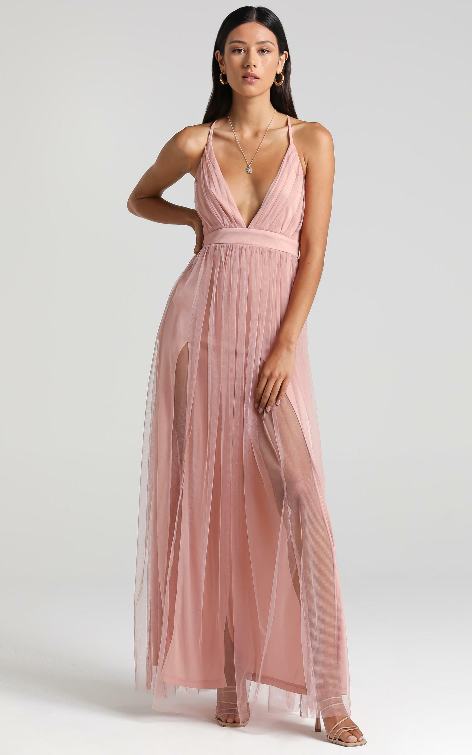 Blush plunge maxi dress discount