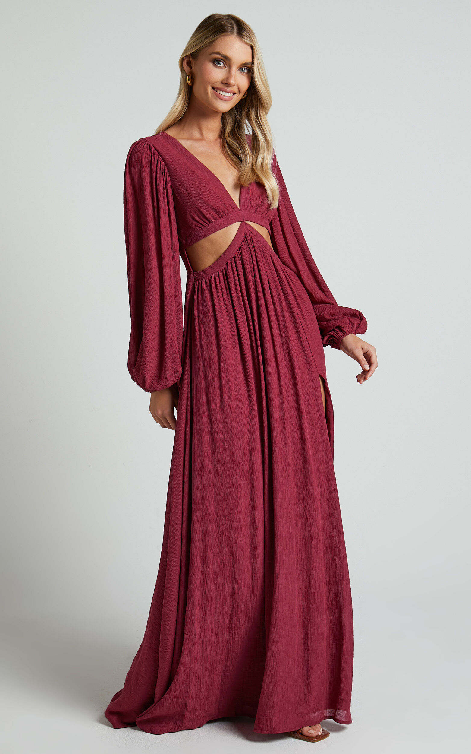 Balloon sleeve evening gown hotsell