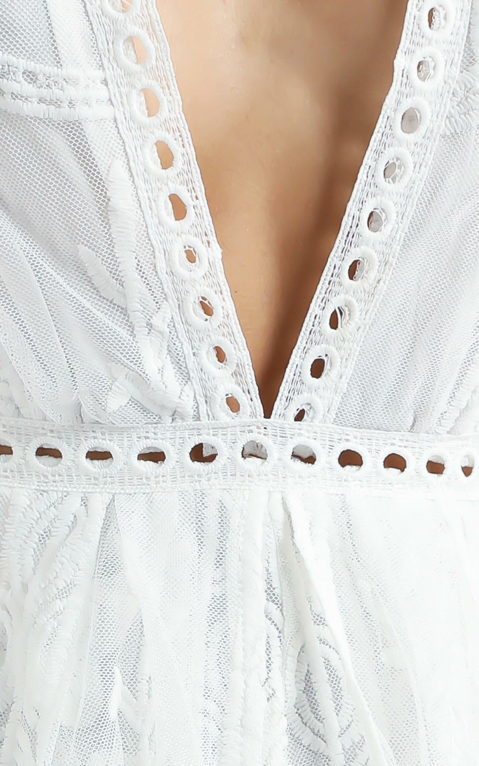 Lets Get Loud Maxi Overlay Playsuit In White Lace Showpo EU