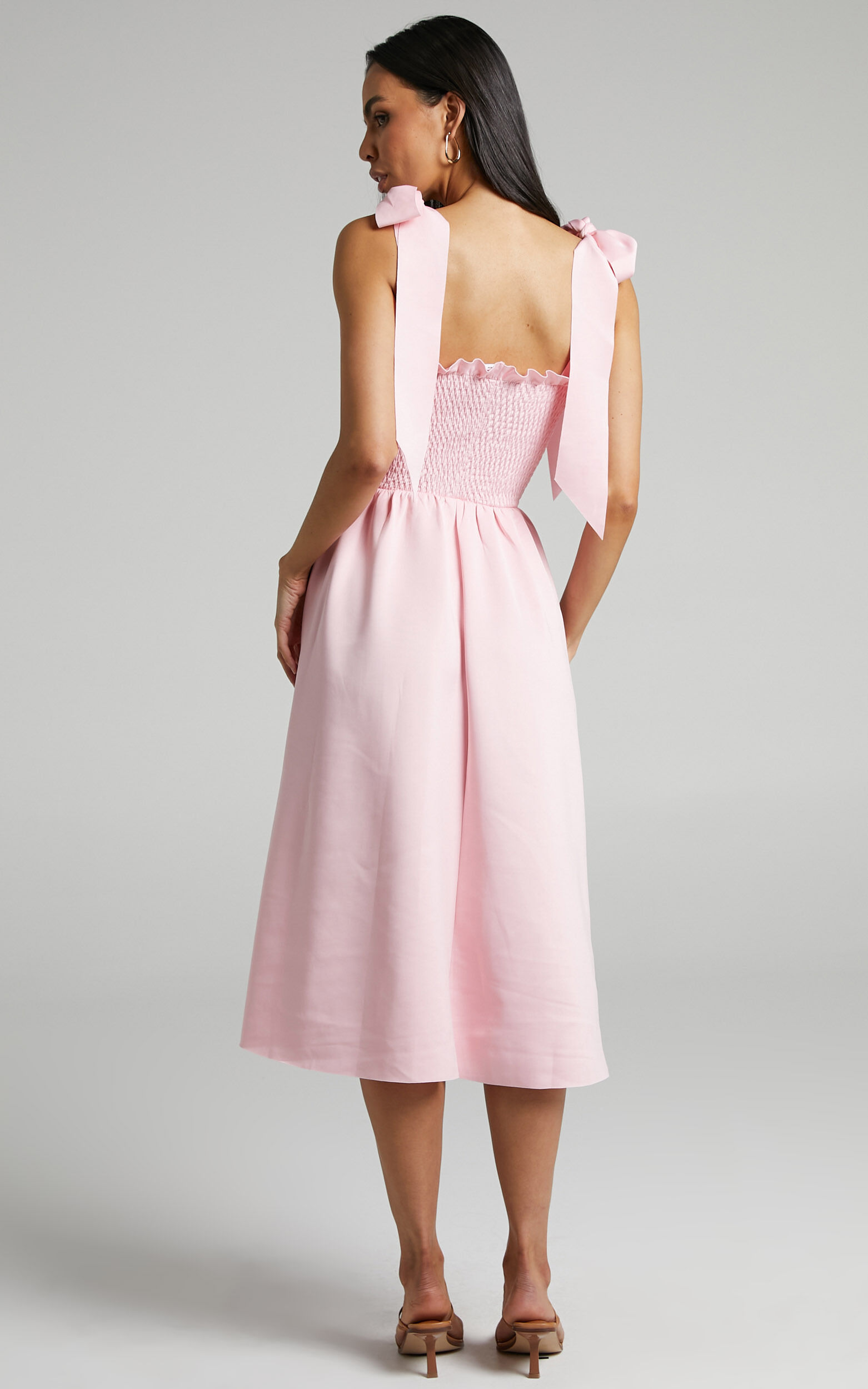Pastel pink midi dress clearance