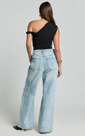 Cate Jeans - Baggy High Waist Ripped Wide Leg Recycled Denim Jeans in ...