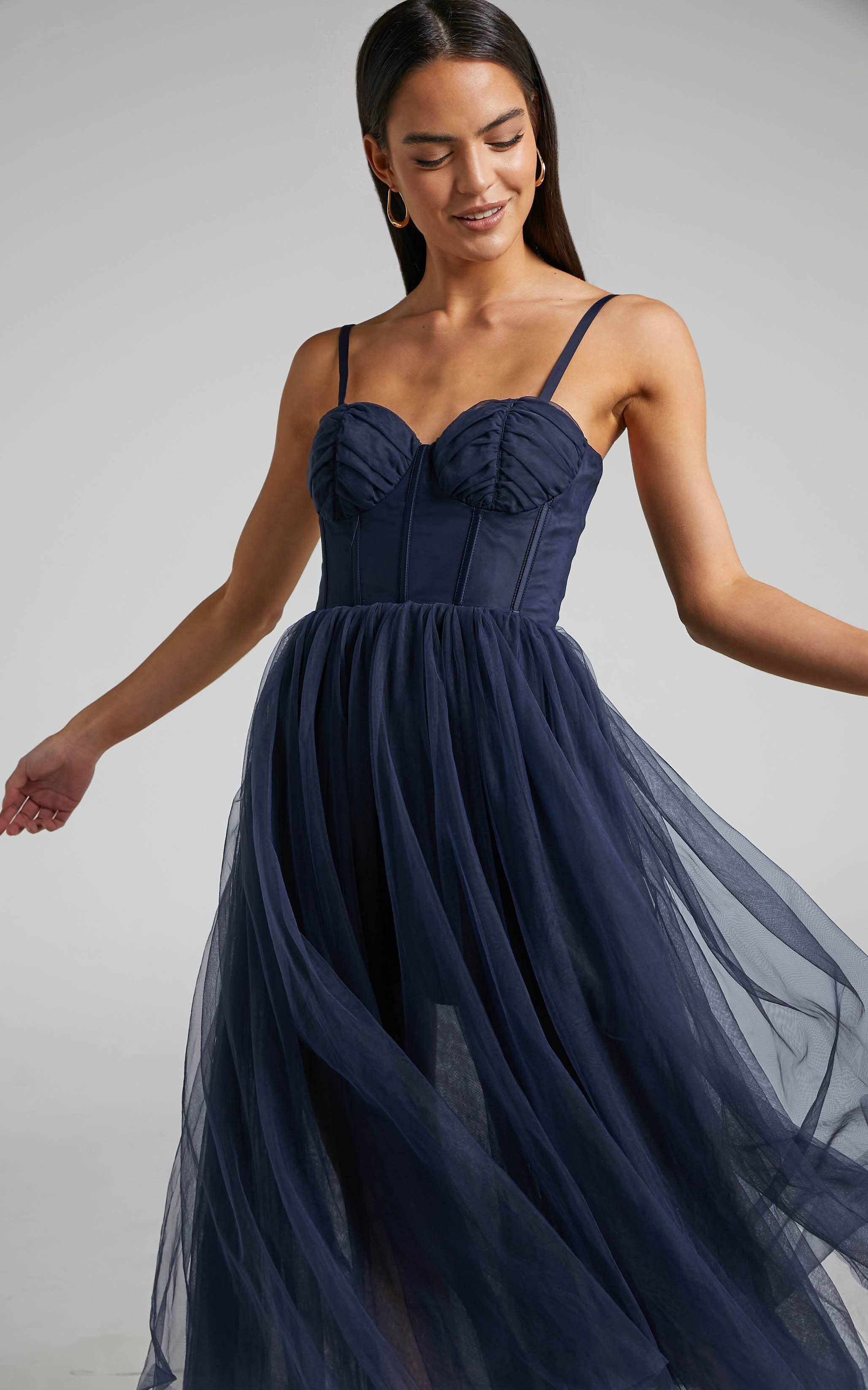 Navy midi dress sale