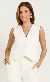 Lorcan Vest - Tailored Vest in White