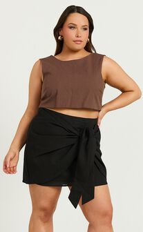 Loxley Top - Tie Up Top in Chocolate
