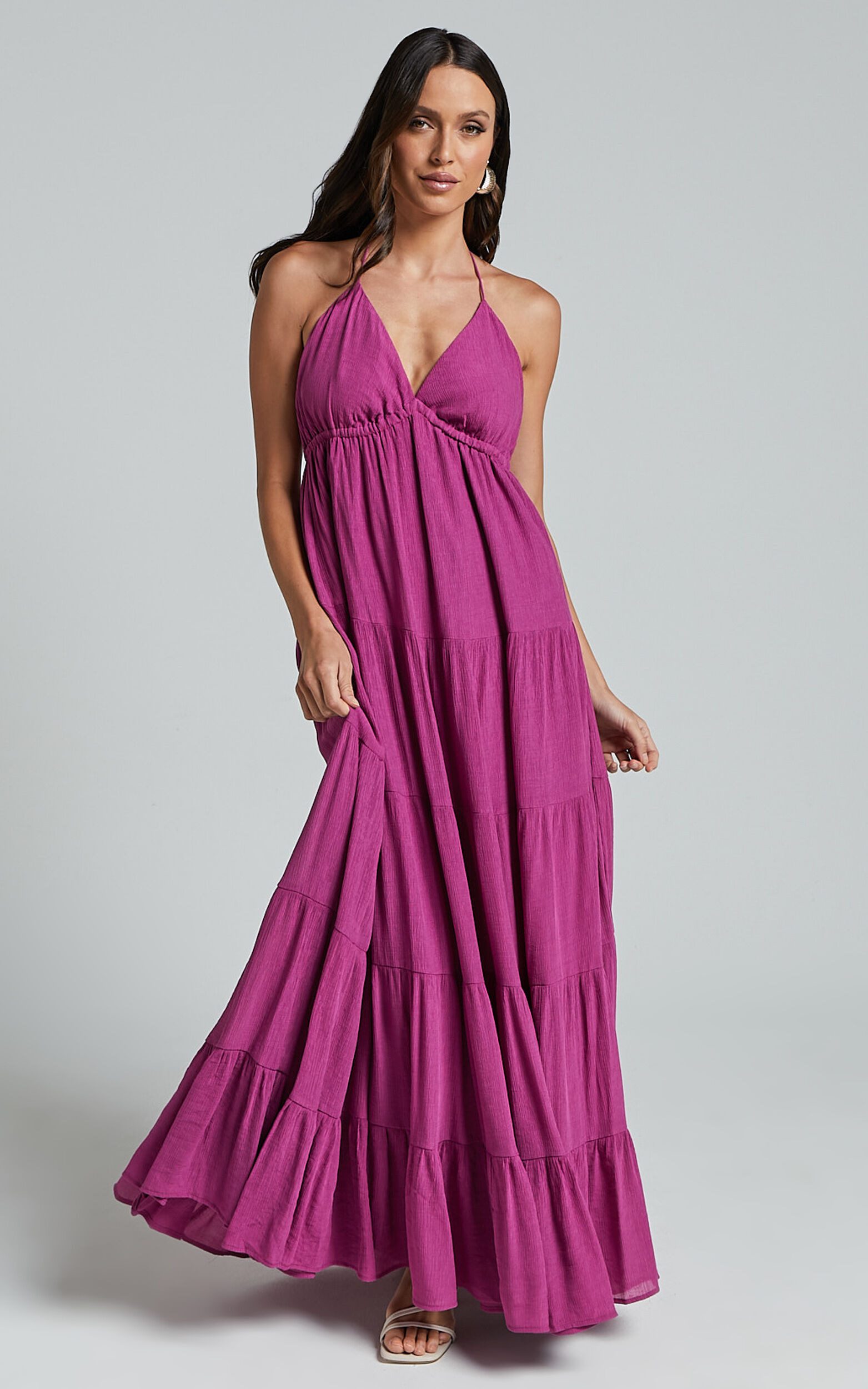 Silk empire waist dress top