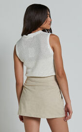 Dream Linen Skort - High Waisted A Line Skort in Natural | Showpo USA