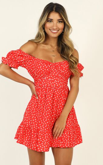 This Summer Dress In Red Floral