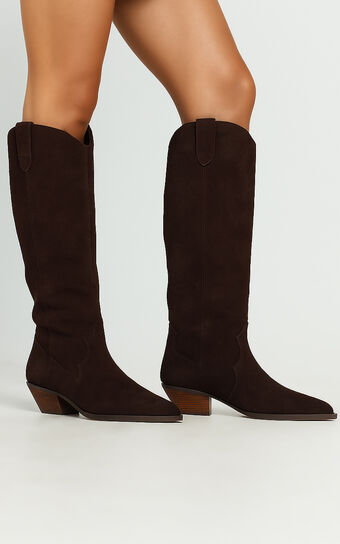 Billini - Helix Boots in Dark Cacao Suede