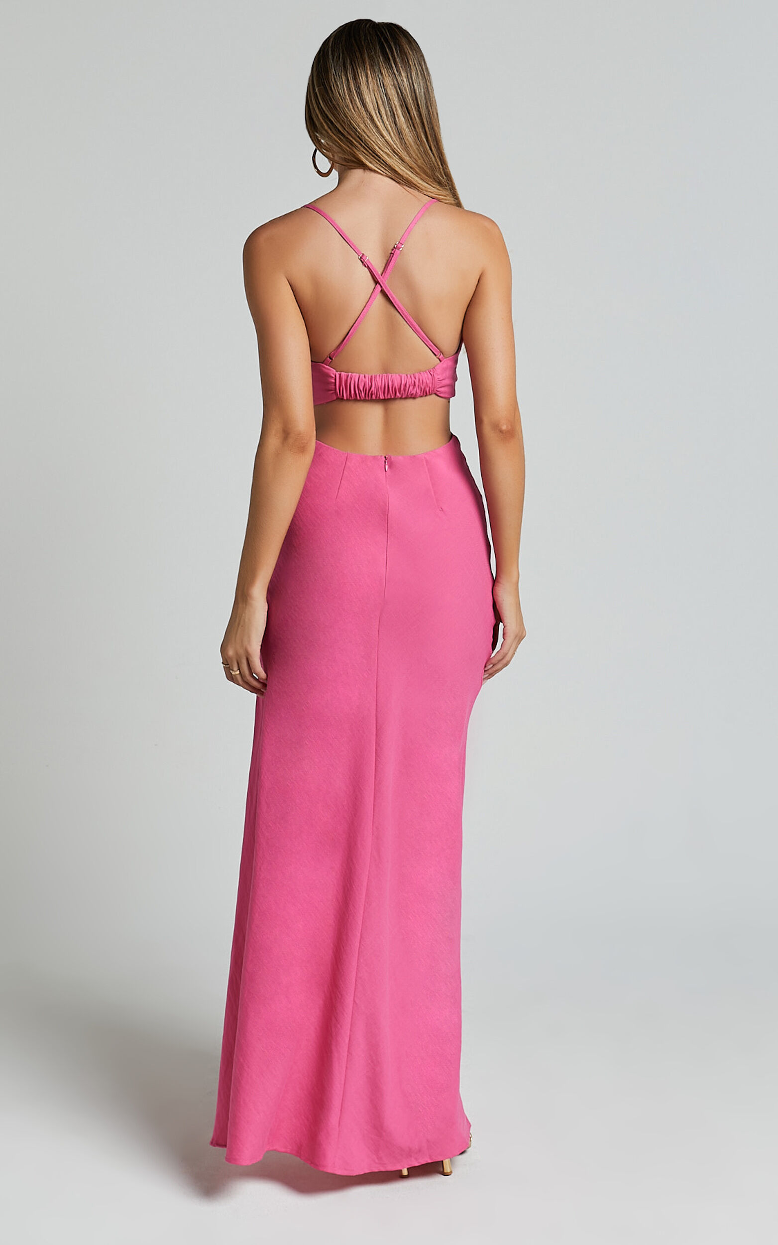 Pink dress cut out discount