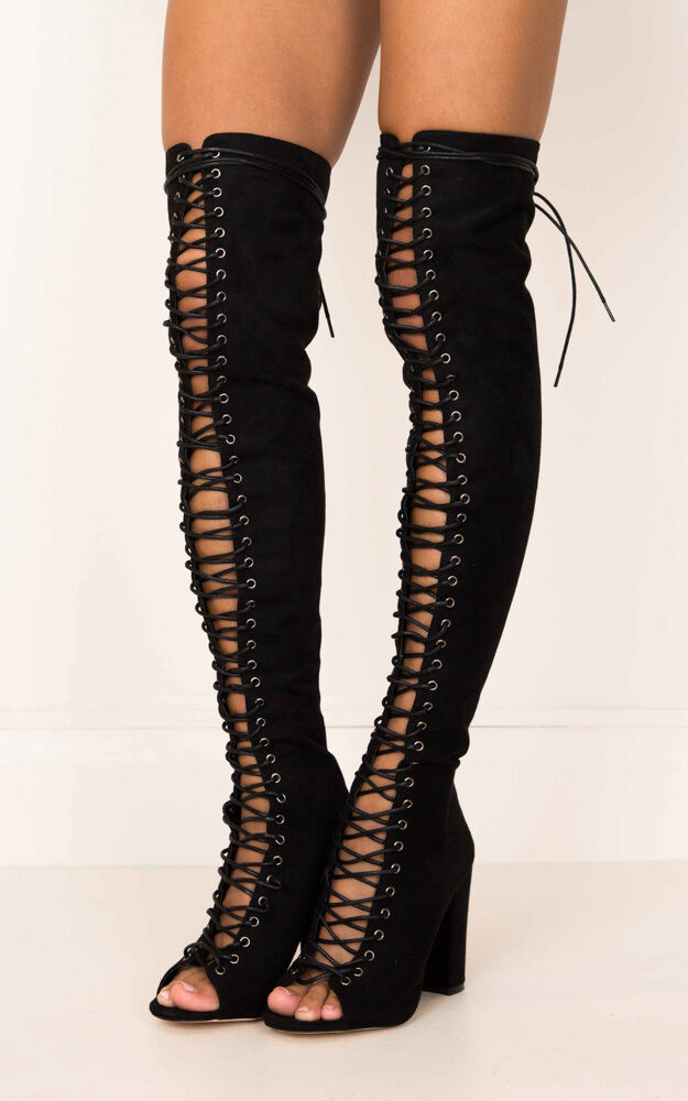 Billini Bardot Boots in Black Micro