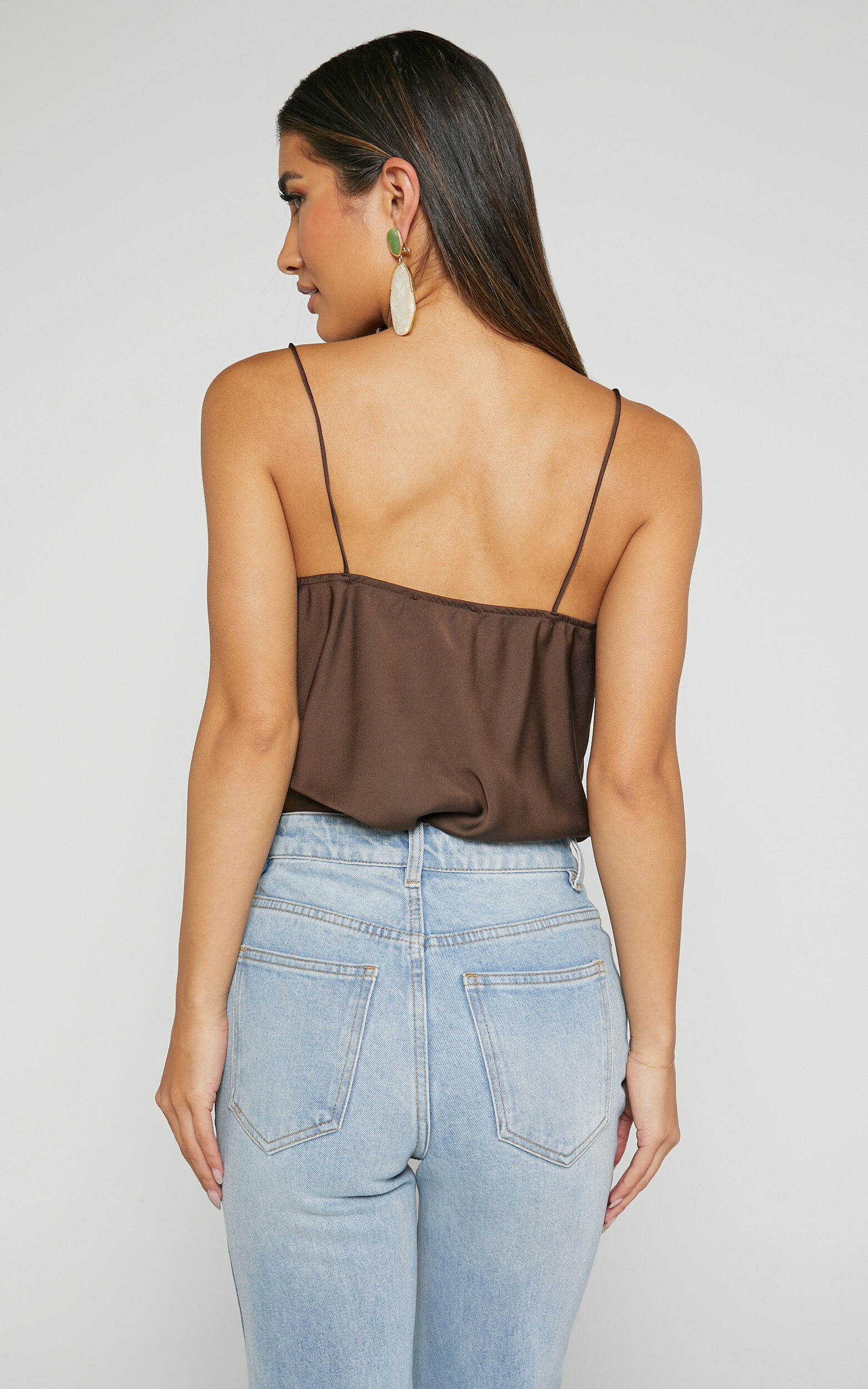 Nude Satin Cowl Neck Camisole Top – Spotstyl