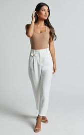 Suri Cropped Pant - High Waisted Tapered Tailored Pant With Pocket ...